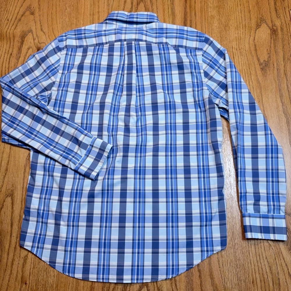 Vineyard Vines Whale‎ Shirt Mens Med Blue Plaid Button Down Stretch Performance - Picture 7 of 7